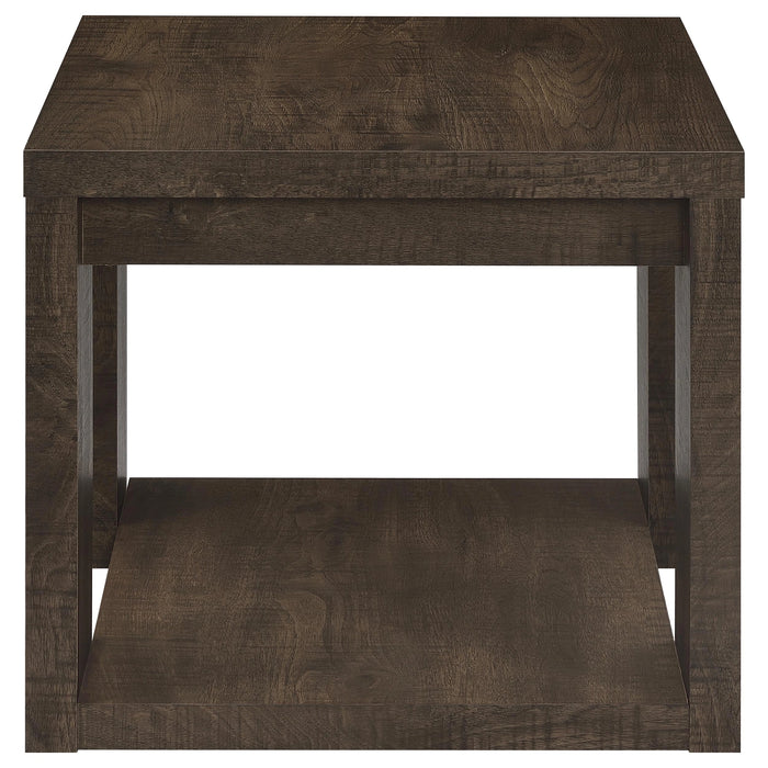Pavone Open-Shelf Coffee and End Table Set - Dark Rustic Mango 3-Piece Set
