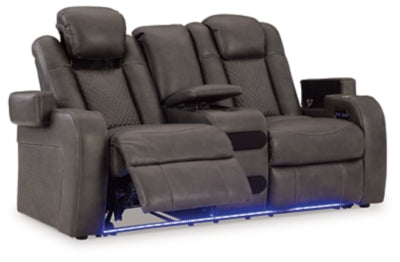 Fyne-Dyme Power Reclining Loveseat with Console - Mattress & Furniture Super Center (Tampa, FL)