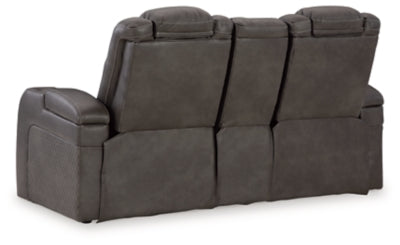 Fyne-Dyme Power Reclining Loveseat with Console - Mattress & Furniture Super Center (Tampa, FL)