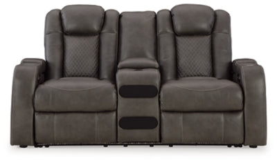 Fyne-Dyme Power Reclining Loveseat with Console - Mattress & Furniture Super Center (Tampa, FL)