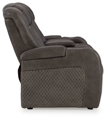 Fyne-Dyme Power Reclining Loveseat with Console - Mattress & Furniture Super Center (Tampa, FL)