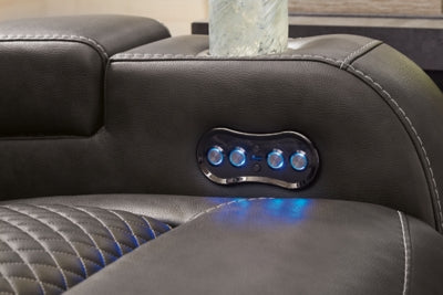 Fyne-Dyme Power Reclining Loveseat with Console - Mattress & Furniture Super Center (Tampa, FL)