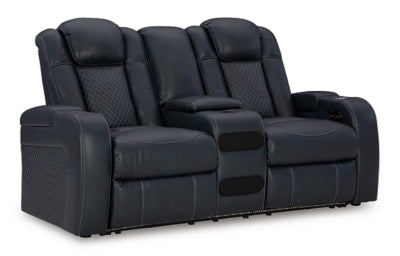 Fyne-Dyme Power Reclining Loveseat with Console - Mattress & Furniture Super Center (Tampa, FL)
