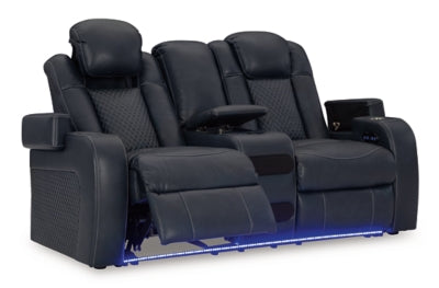 Fyne-Dyme Power Reclining Loveseat with Console - Mattress & Furniture Super Center (Tampa, FL)