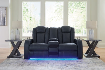 Fyne-Dyme Power Reclining Loveseat with Console - Mattress & Furniture Super Center (Tampa, FL)