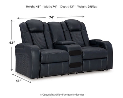 Fyne-Dyme Power Reclining Loveseat with Console - Mattress & Furniture Super Center (Tampa, FL)