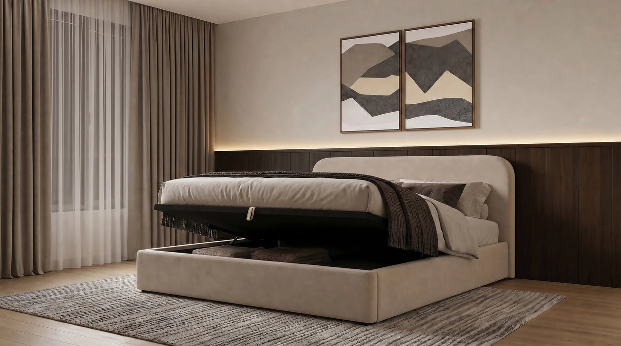 Anders Upholstered Storage Lift Platform Bed