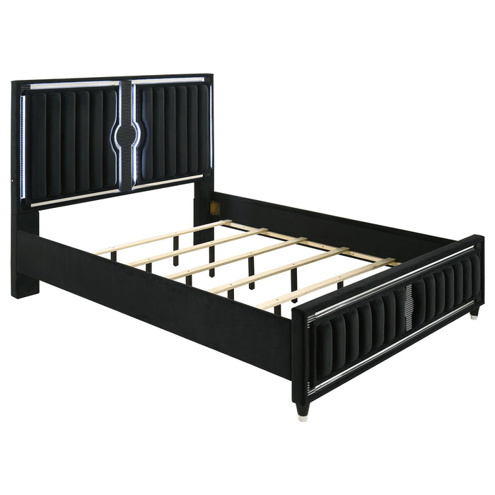 Ravenne Velvet Upholstered LED Bedroom Set