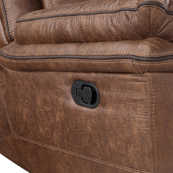 Ryland Console Loveseat W/ Dual Recliners--Brown