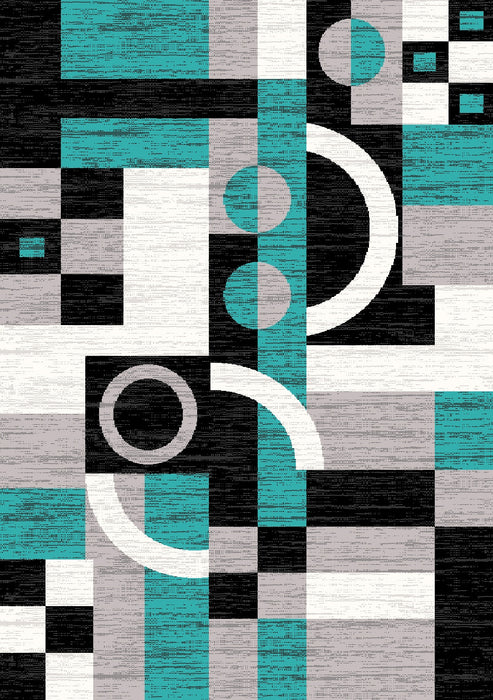 PALACE Rug Design 5010 - Turquoise - (5x8 (5'2x7'5")") - Mattress & Furniture Super Center (Tampa, FL)