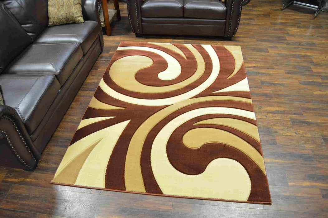 PALACE Rug Design 5012 - Brown, Grey, Turquoise - (5x8 (5'2x7'5")") - Mattress & Furniture Super Center (Tampa, FL)