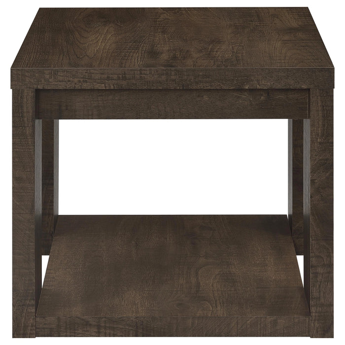 Pavone Open-Shelf Coffee and End Table Set - Dark Rustic Mango 3-Piece Set