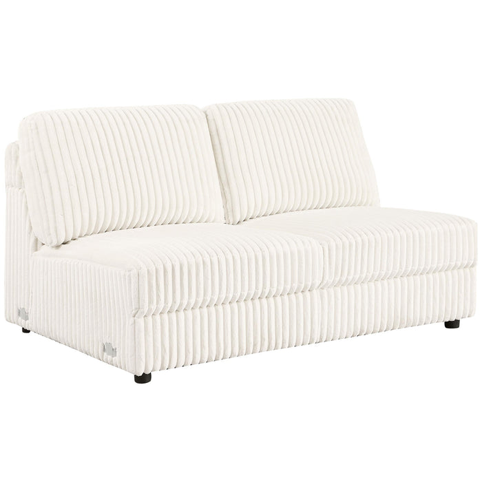 Emberson Upholstered Armless Loveseat Ivory