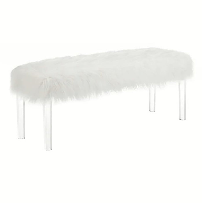 Crown Mark Furniture Fatima Bench in White image