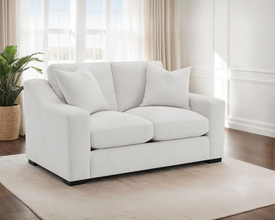 Ashlyn Upholstered Sloped Arms Loveseat White
