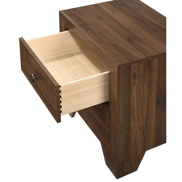 Crown Mark Millie Nightstand in Brown Cherry