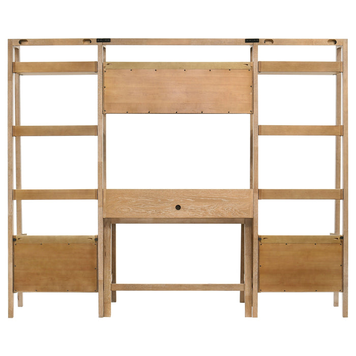 Fabian Desk and Bookshelf Set (Desk, 2 Bookcase and Bridge)