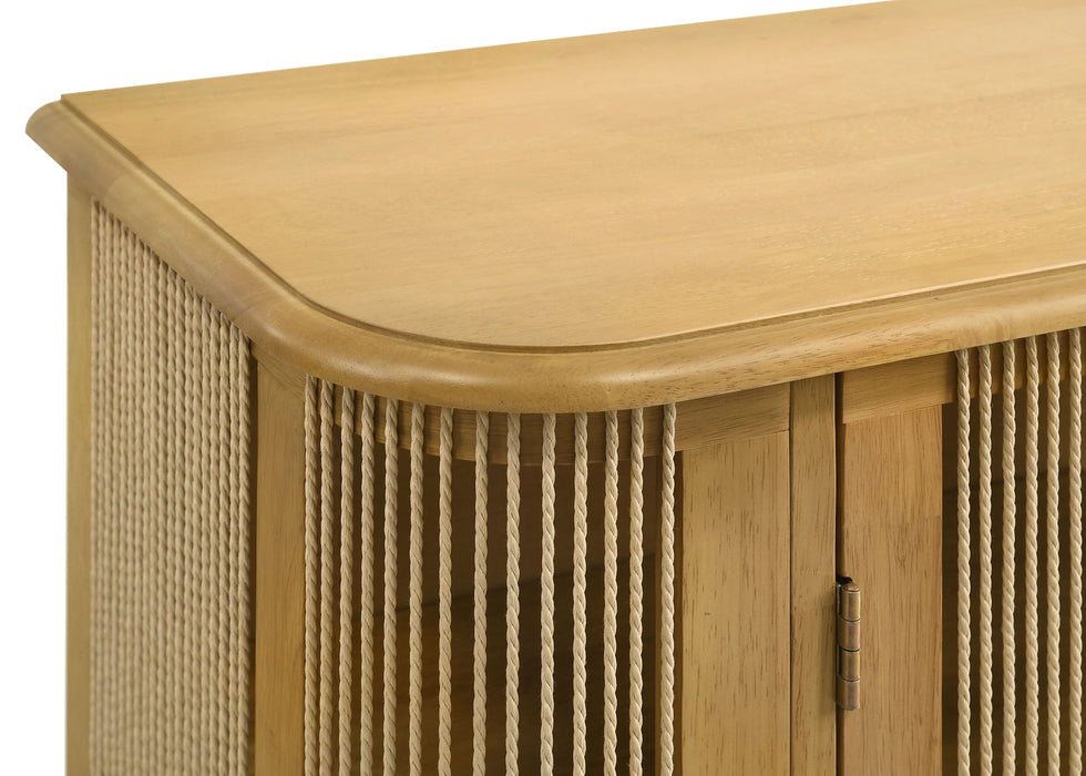 Ervine 3-Door Rope Panel Accent Cabinet
