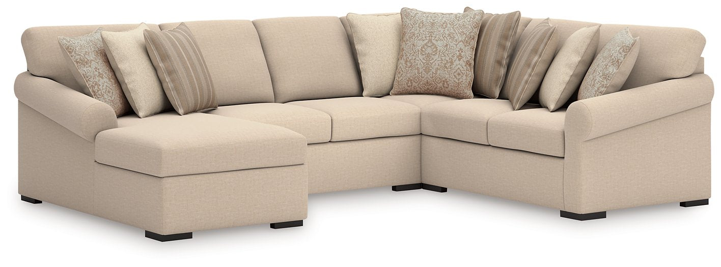 LadyMae Sectional with Chaise - Mattress & Furniture Super Center (Tampa, FL)