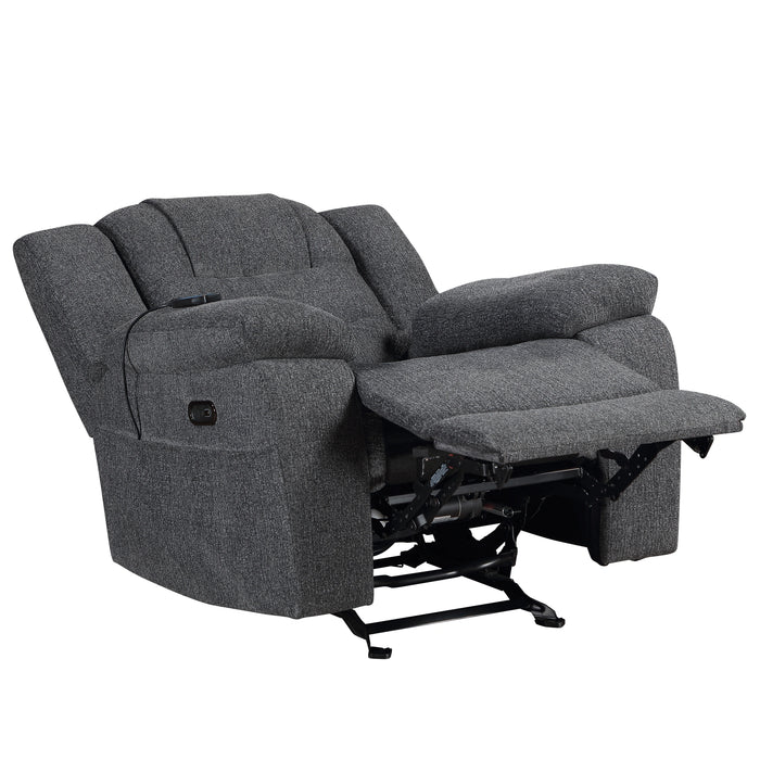 Redondo Glider Recliner W/Heat, Massage, Pwr Fr -Dk Gray