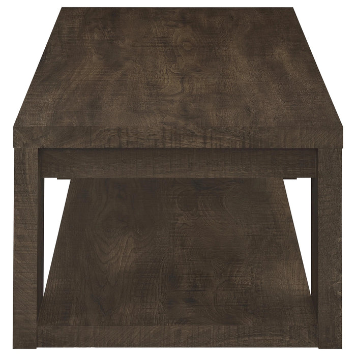 Pavone Open-Shelf Coffee and End Table Set - Dark Rustic Mango 2-Piece Set
