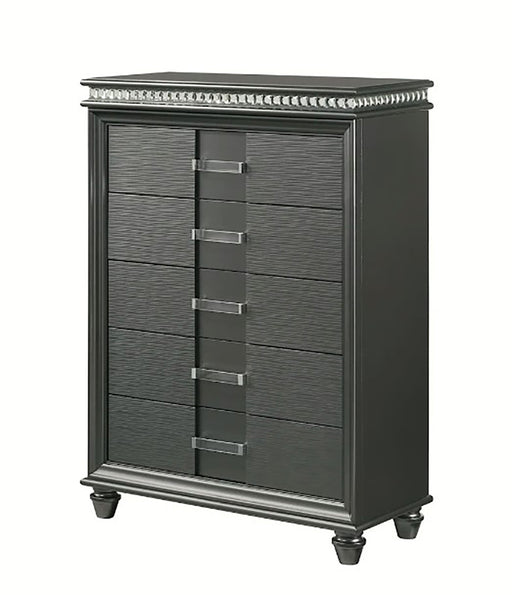 Crown Mark Furniture Adira 5 Drawer Chest in Silver image