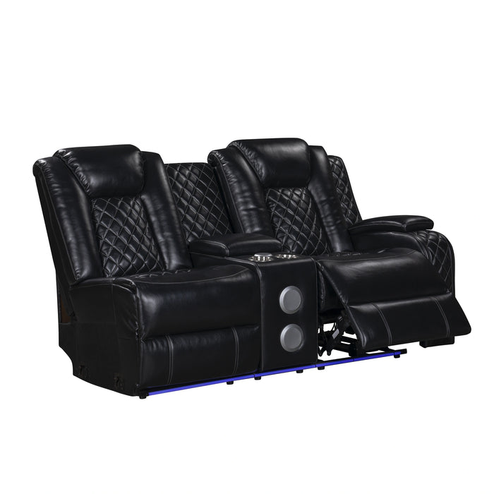Orion Ii Raf Console Loveseat W/ Pwr Fr & Hr-Black