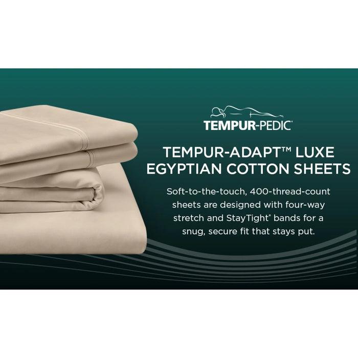 TEMPUR Luxe Egyptian Cotton Pillowcase Set - Mattress & Furniture Super Center (Tampa, FL)