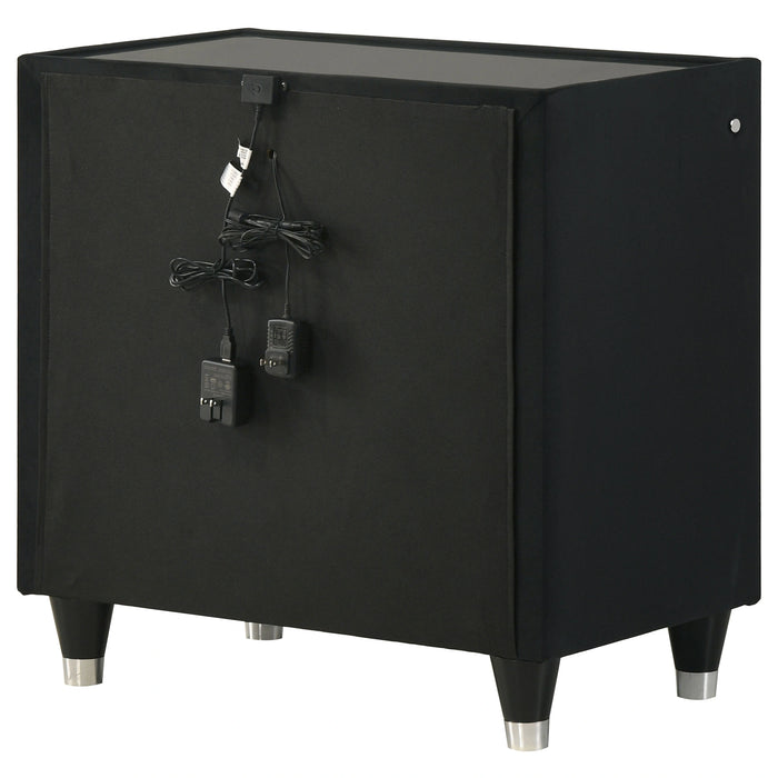 Ravenne Velvet Upholstered LED Nightstand