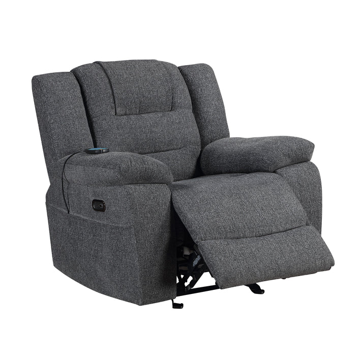 Redondo Glider Recliner W/Heat, Massage, Pwr Fr -Dk Gray