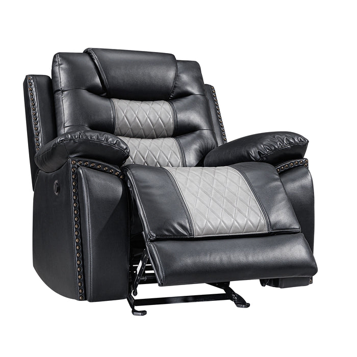 Nikko Glider Recliner W/Pwr Fr-Black/Gray
