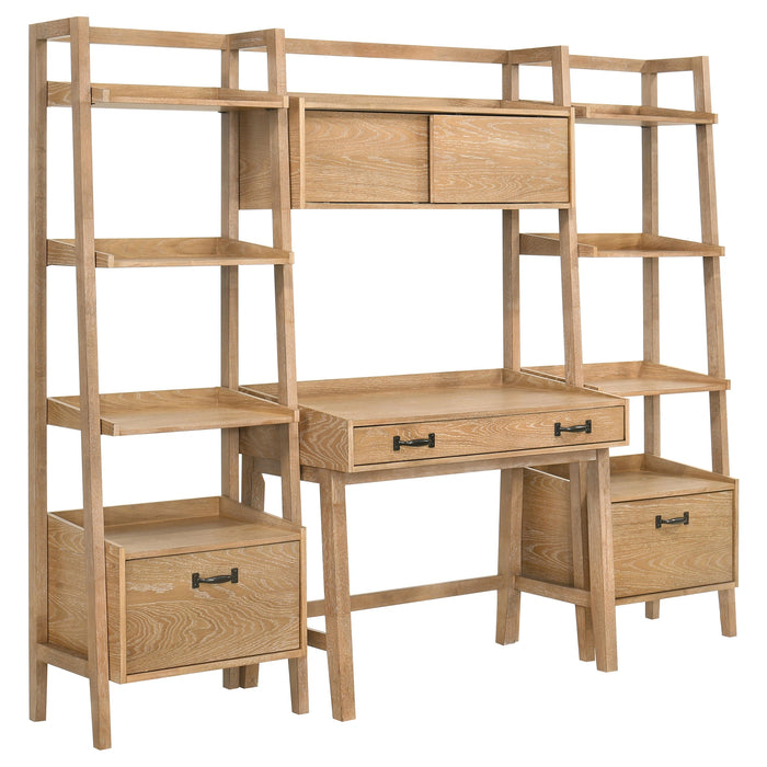 Fabian Desk and Bookshelf Set (Desk, 2 Bookcase and Bridge)