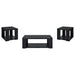 Pavone Open-Shelf Coffee and End Table Set - Black 3-Piece Set