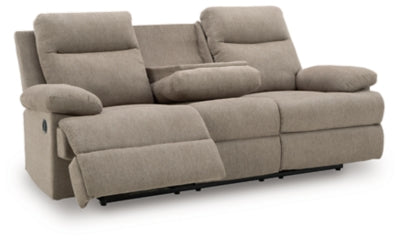 Side-Swipe Reclining Sofa with Drop Down Table - Mattress & Furniture Super Center (Tampa, FL)