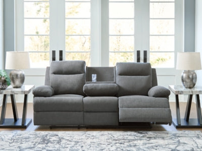 Side-Swipe Reclining Sofa with Drop Down Table - Mattress & Furniture Super Center (Tampa, FL)