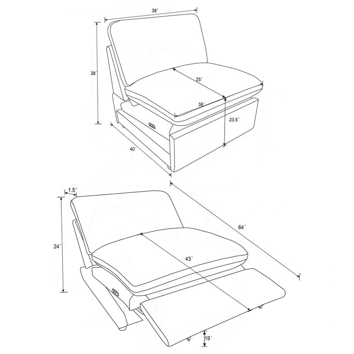Collins Power Armless Recliner