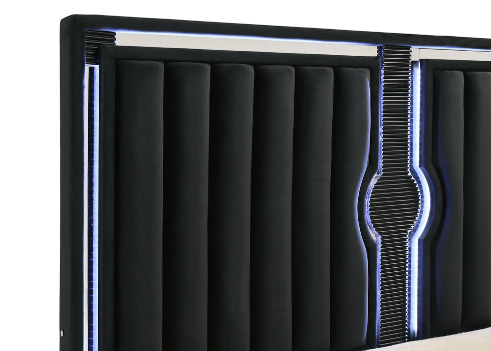 Ravenne Velvet Upholstered LED Bedroom Set