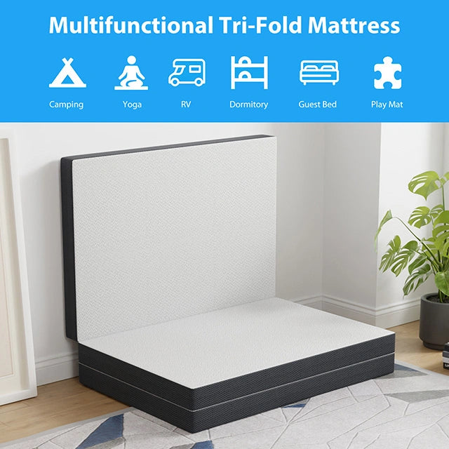 Hollyhock 4" Twin Tri-Fold Memory Foam Topper