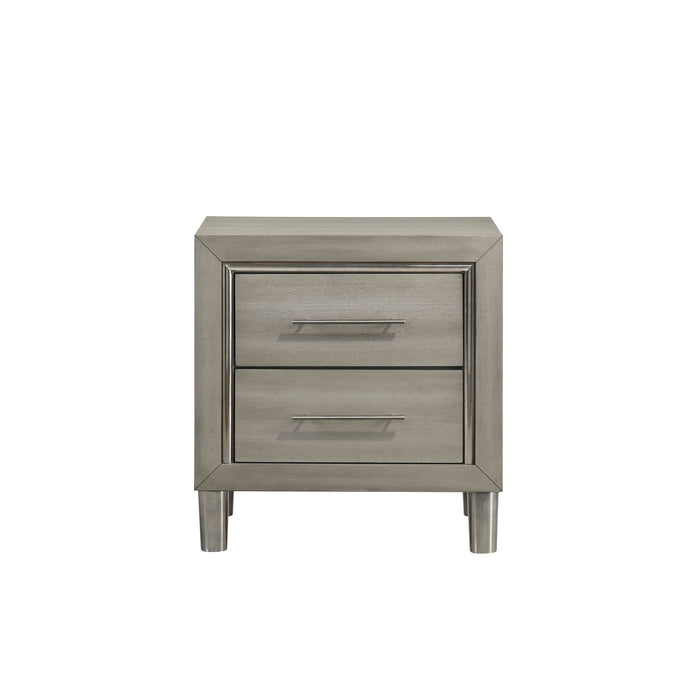 Lennox 2 Drawer Nightstand-Gray
