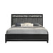 Obsidian 6/6-6/0 Ek/Wk Headboard, Footboard & Slats-Black