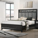 Obsidian 5/0 Q Headboard, Footboard & Slats-Black
