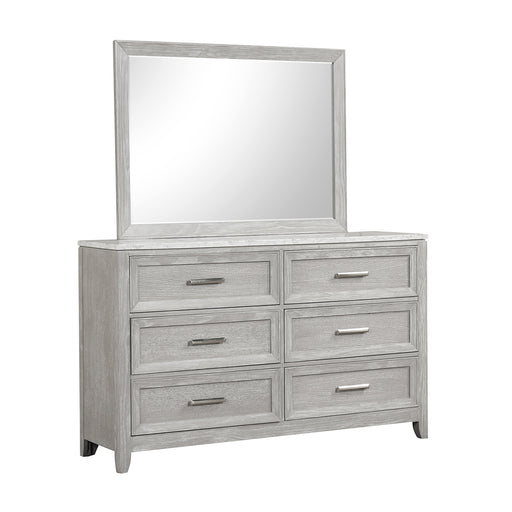 Fiona Landscape Mirror-Mist Gray