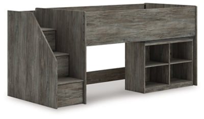 Frandern Loft Bed with Bookcase Storage - Mattress & Furniture Super Center (Tampa, FL)