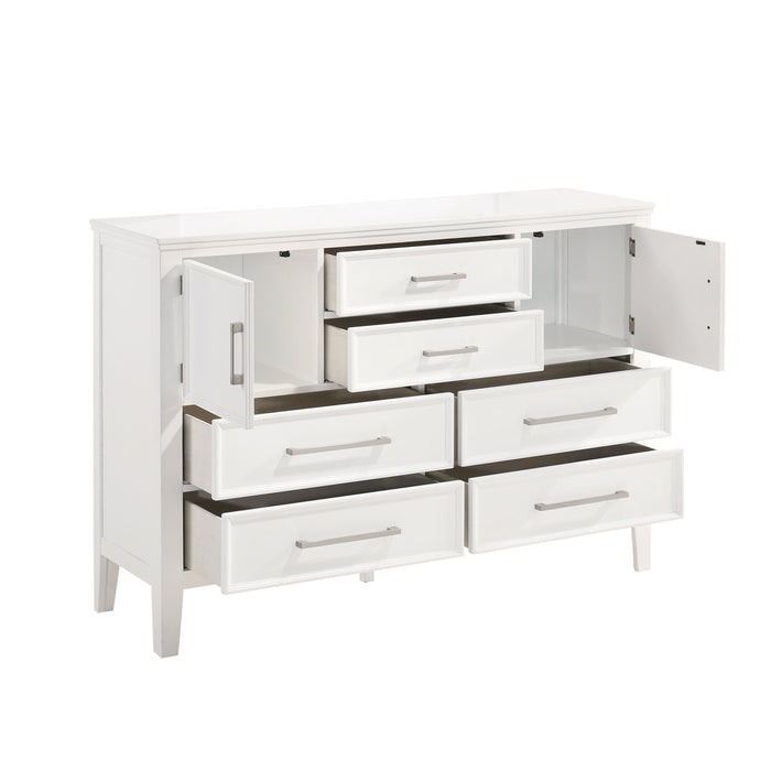 Andover 60" Dresser W/Doors-White