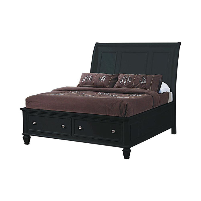 Sandy Beach Eastern King Storage Sleigh Bed Black