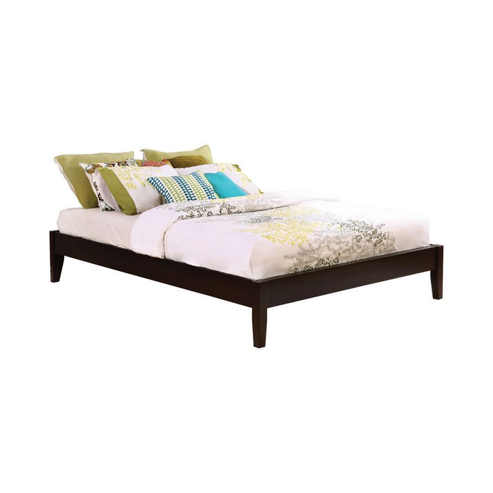 Hounslow California King, E.King, & Queen Universal Platform Bed Cappuccino - Mattress & Furniture Super Center (Tampa, FL)