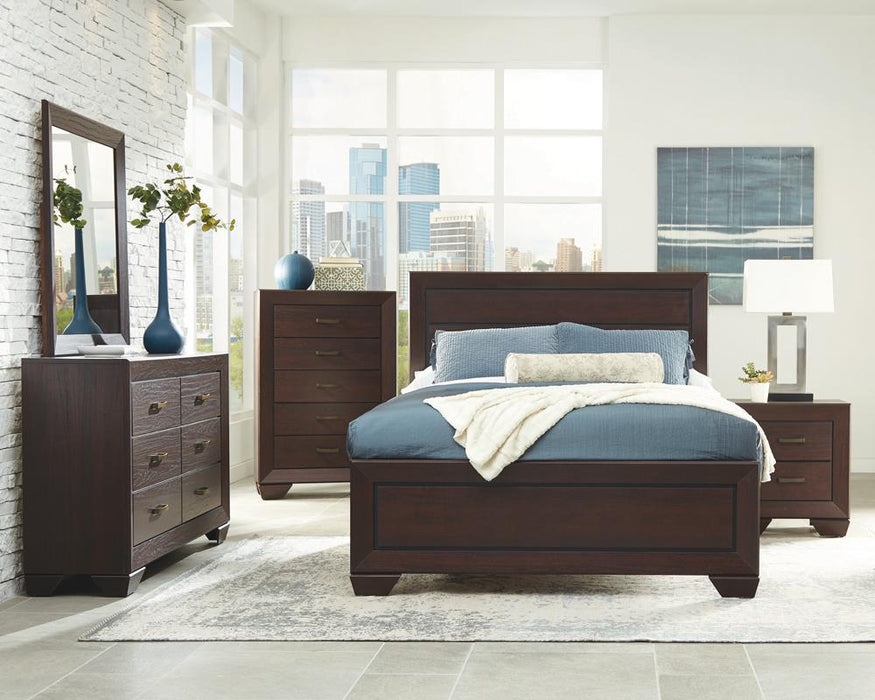 Kauffman California King, Eastren King, & Queen Panel Bed Dark Cocoa - Mattress & Furniture Super Center (Tampa, FL)