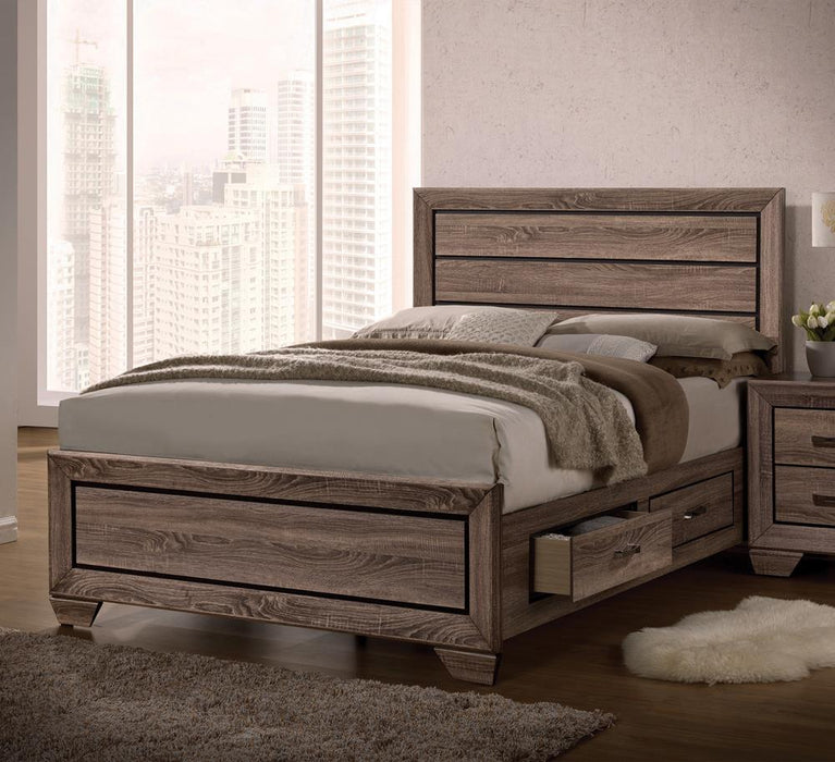 Kauffman California King, E.king, & Queen Panel Bed Washed Taupe - Mattress & Furniture Super Center (Tampa, FL)