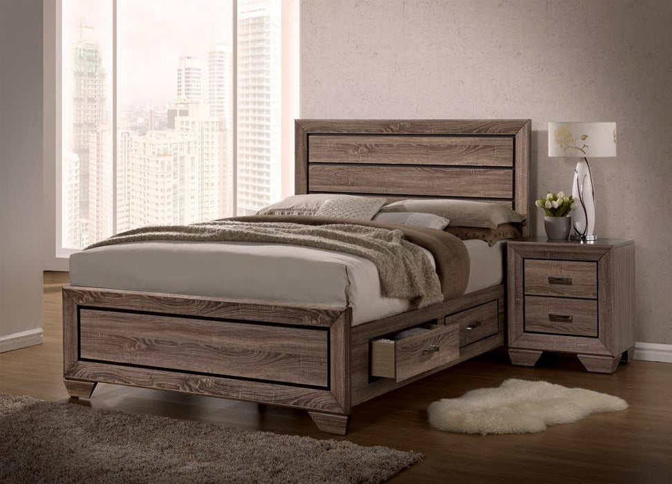Kauffman California King, E.king, & Queen Panel Bed Washed Taupe - Mattress & Furniture Super Center (Tampa, FL)