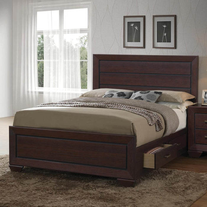 Kauffman California King, Eastren King, & Queen Panel Bed Dark Cocoa - Mattress & Furniture Super Center (Tampa, FL)